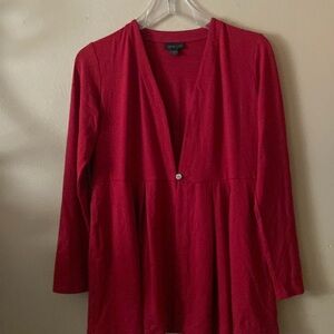 J Jill deep red one button neck top